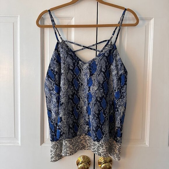 Bar III Tops - BAR III Size Large Milan "Bright Sapphire" Snake Skin Patterned Tank Top
